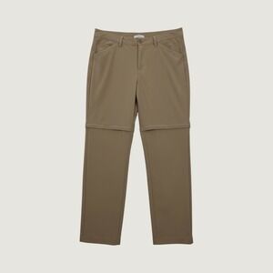 Eddie Bauer Womens Tan Convertible Zip Off Hiking Pants Khaki Straight Leg Sz 14